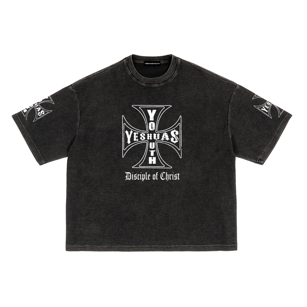 DISCIPLE OF CHRIST WAFFLE KNIT BOXY TEE