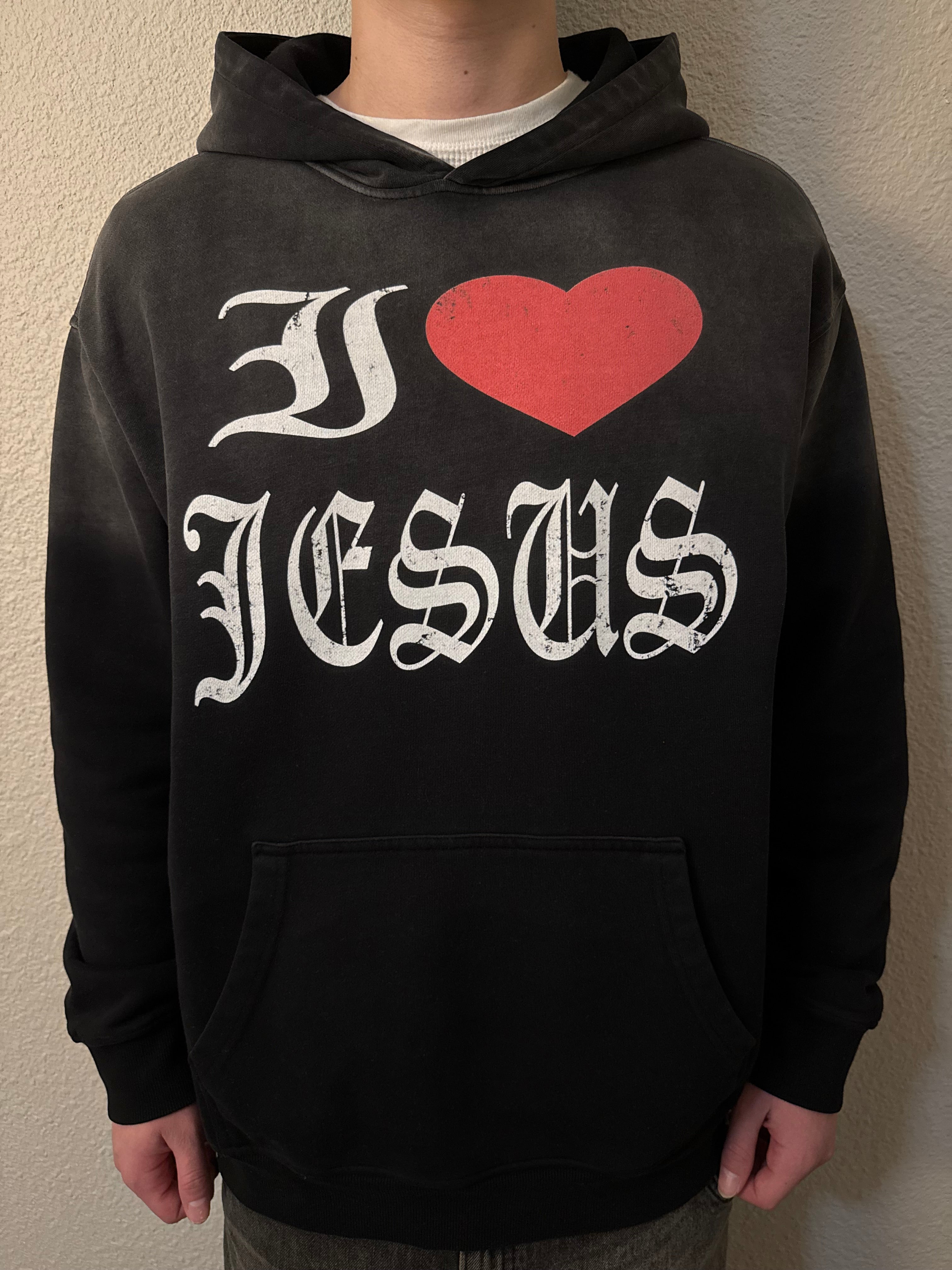 I LOVE JESUS SUNFADE OVERSIZED HOODIE (BLACK)