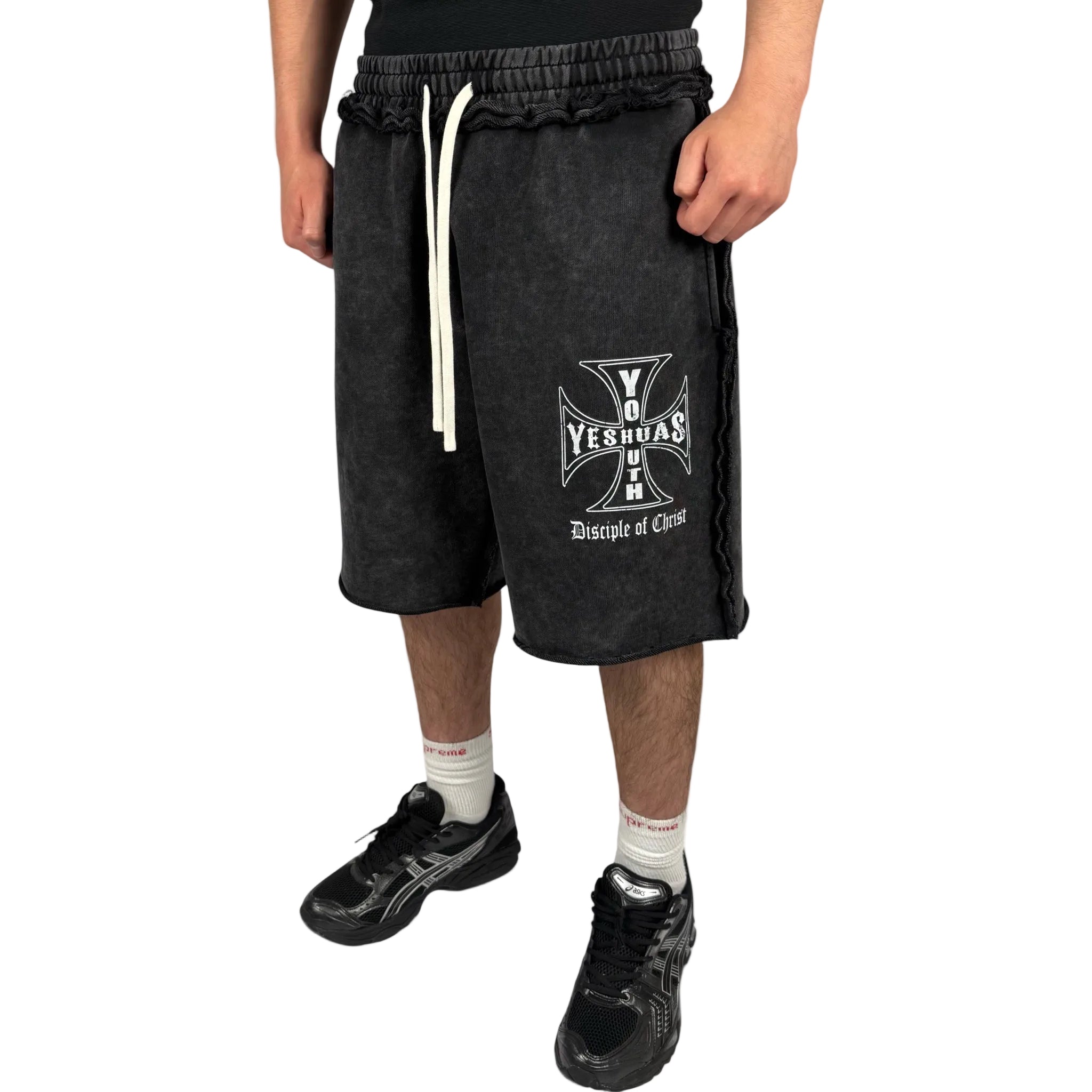 DISCIPLE OF CHRIST RAW EDGE BAGGY SHORTS