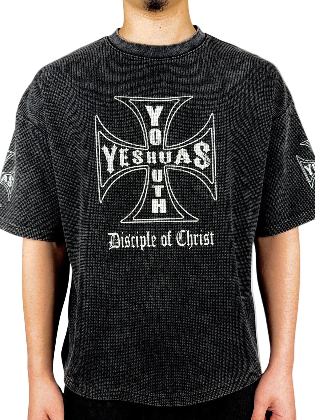 DISCIPLE OF CHRIST WAFFLE KNIT BOXY TEE