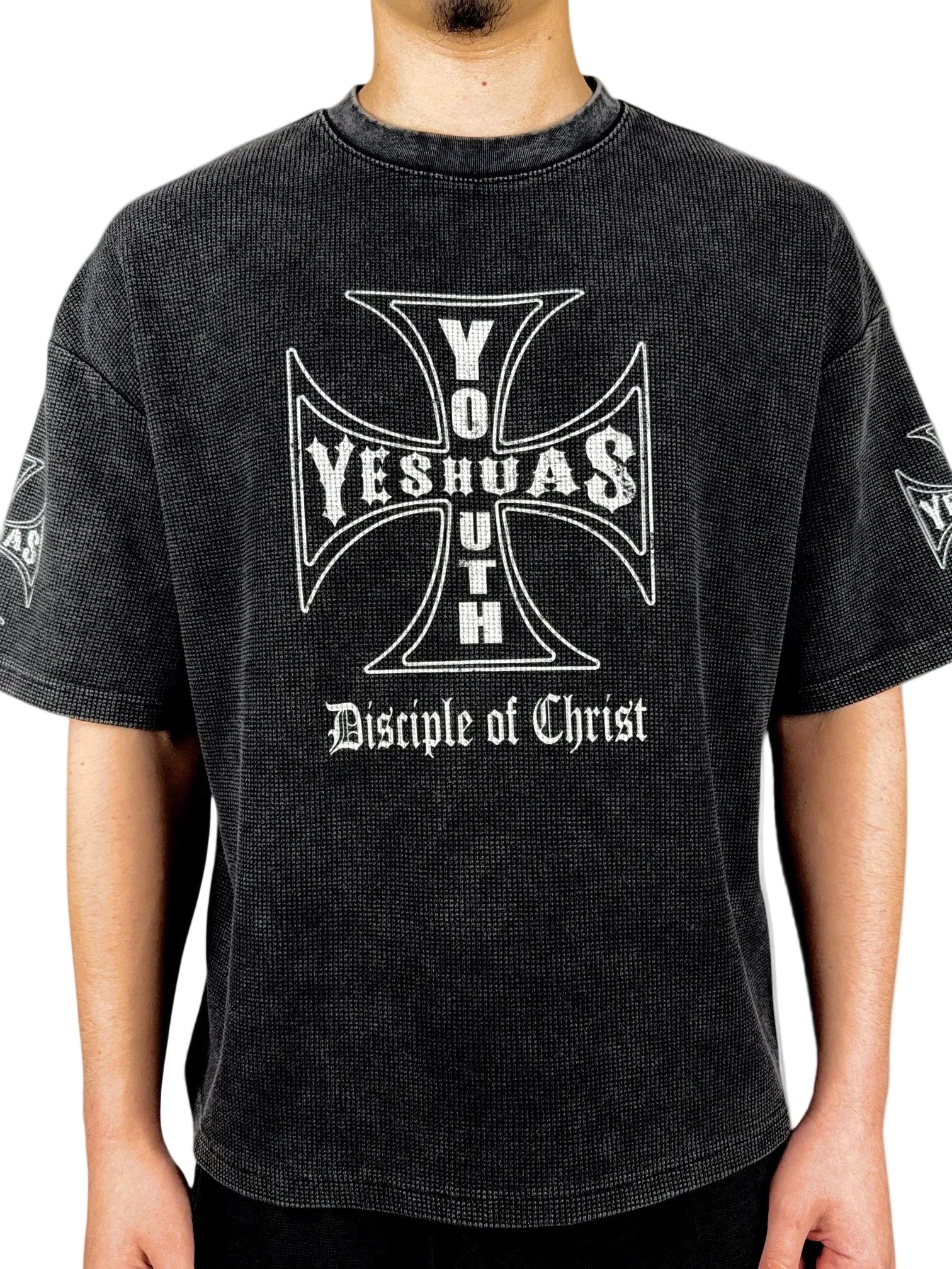 DISCIPLE OF CHRIST WAFFLE KNIT BOXY TEE