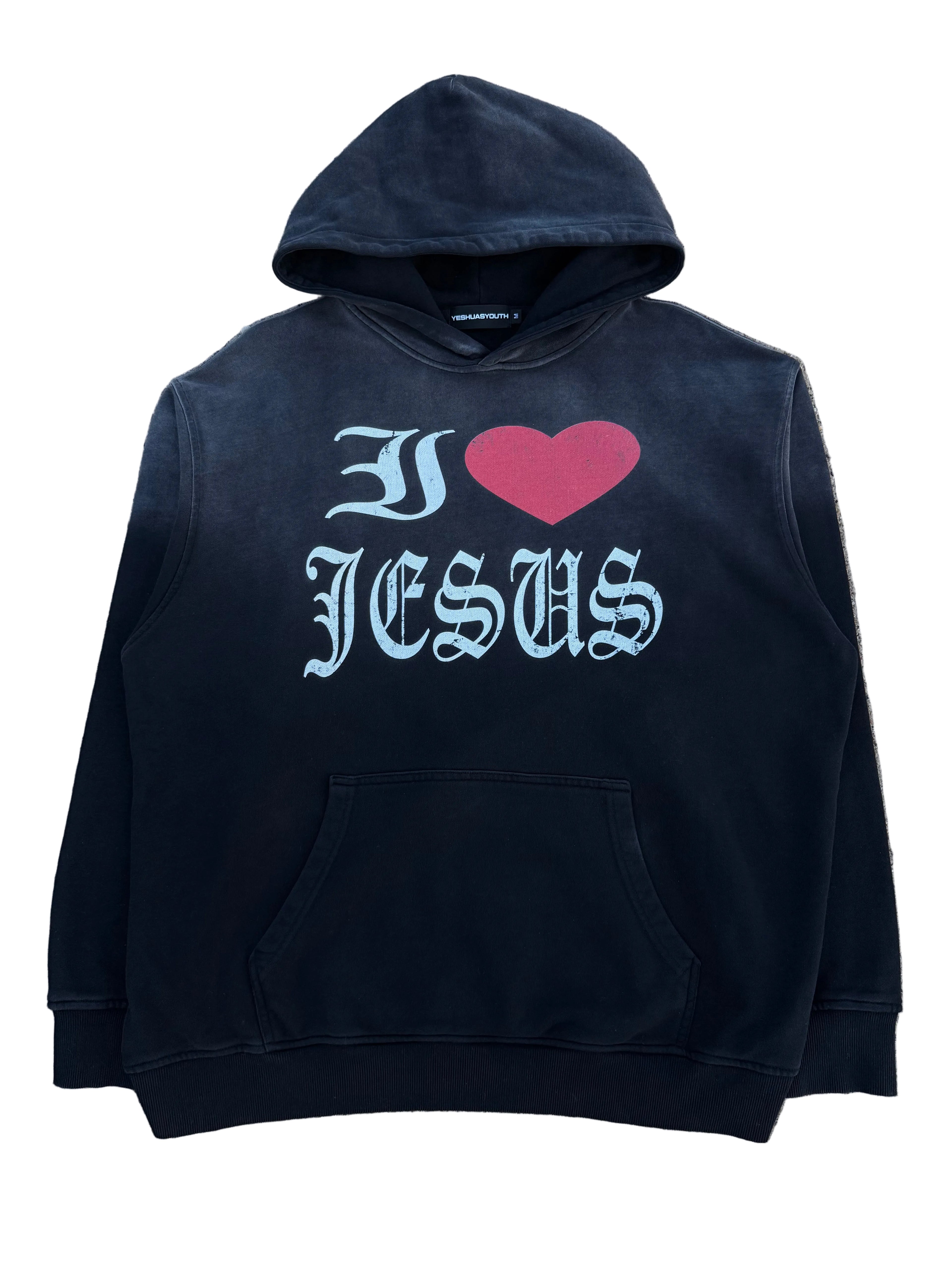 I LOVE JESUS SUNFADE OVERSIZED HOODIE (BLACK)