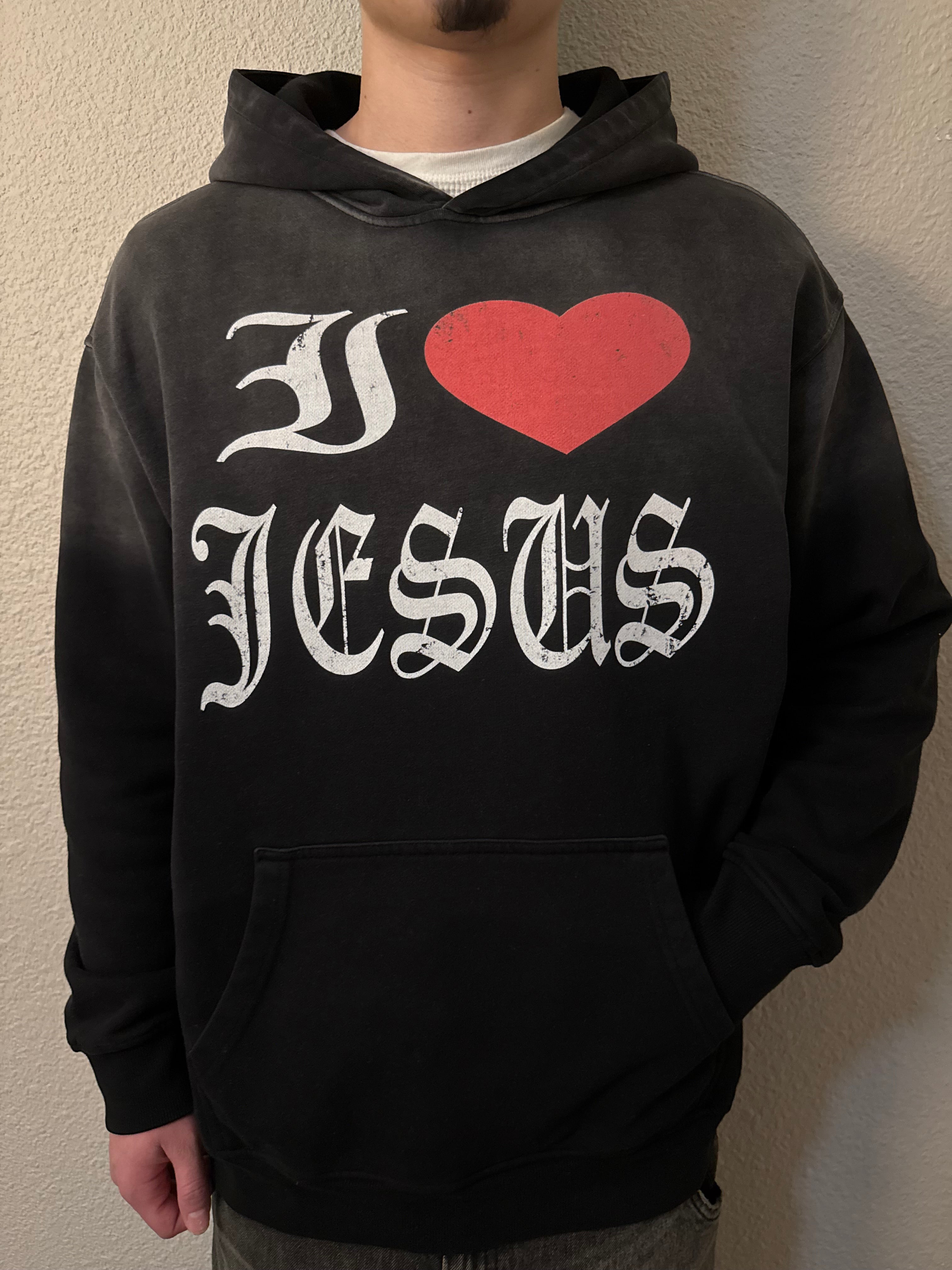 I LOVE JESUS SUNFADE OVERSIZED HOODIE (BLACK)