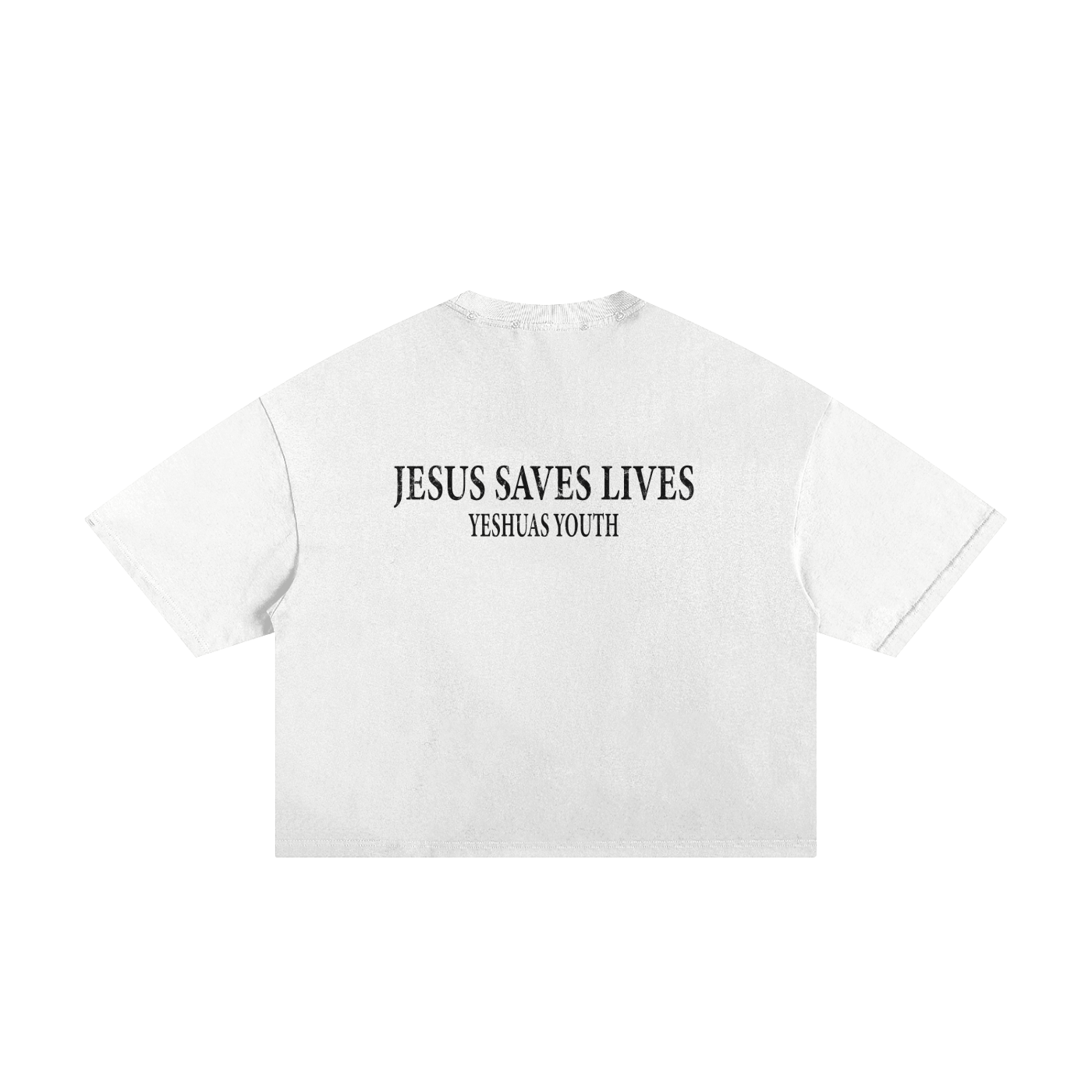 DESCRIPTION OF JESUS FRAYED BOXY TEE (WHITE)