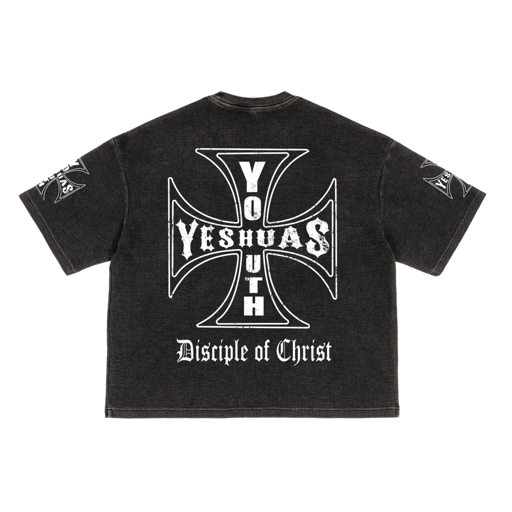 DISCIPLE OF CHRIST WAFFLE KNIT BOXY TEE