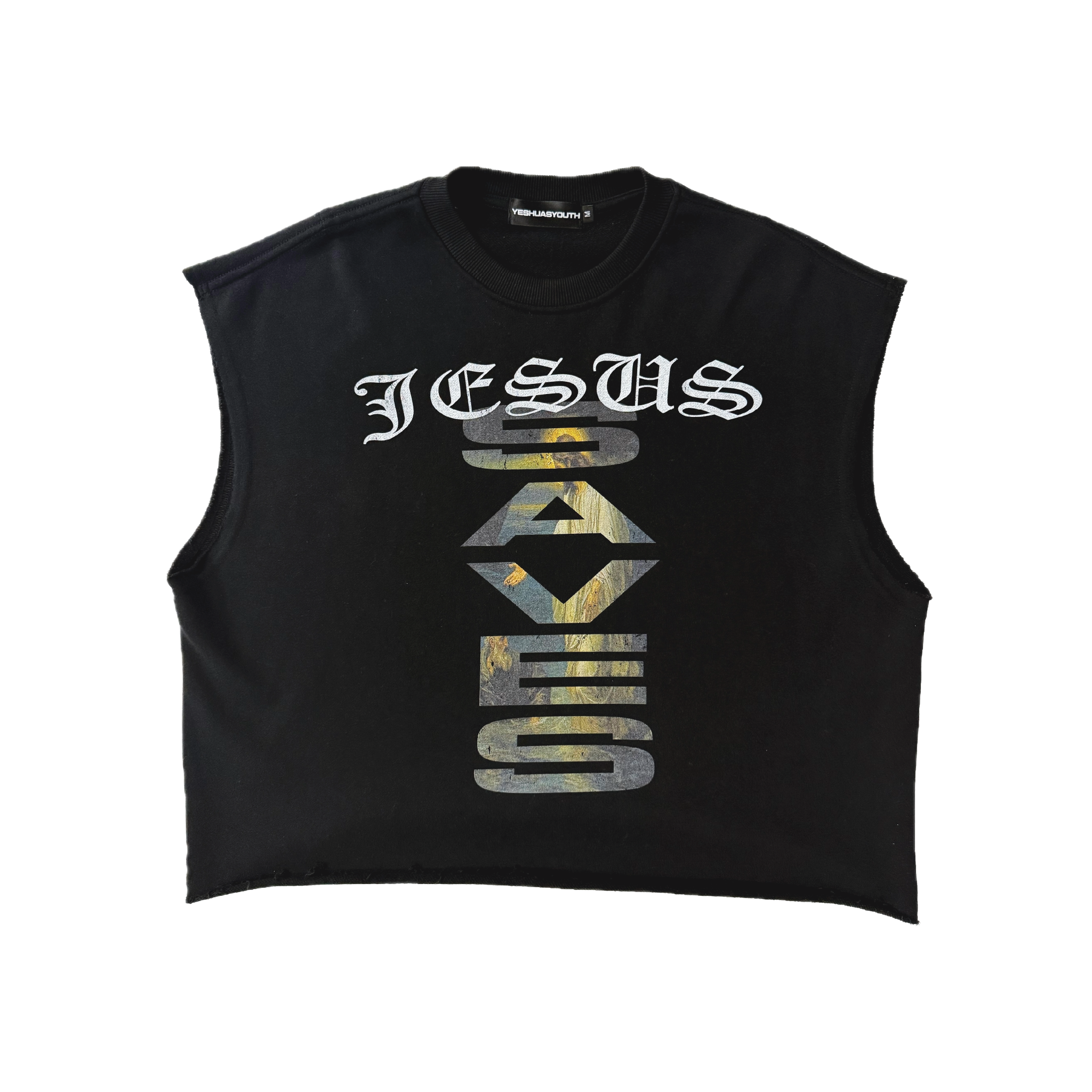 JESUS SAVES NO SLEEVE TEE